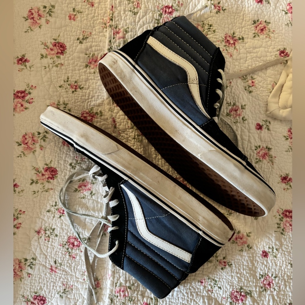 Vans Black, Gray and White High-Top Sneakers